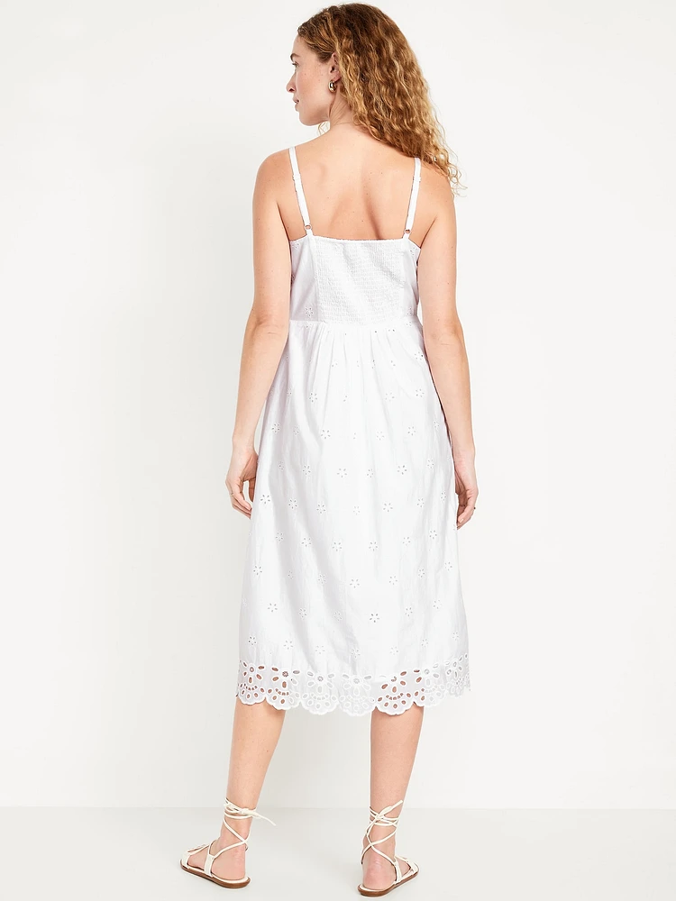 Fit & Flare Eyelet Midi Dress