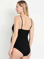 Maillot de bain une-pièce à balconnet en tissu texturé de maternité