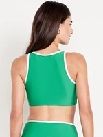Matte Zip-Front Surf Top