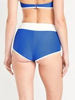 High-Waisted Matte Swim Shorts