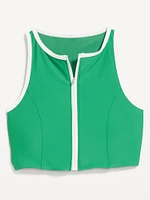Matte Zip-Front Surf Top