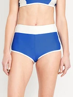 High-Waisted Matte Swim Shorts