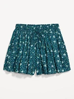 High-Waisted Poplin Pull-On Shorts