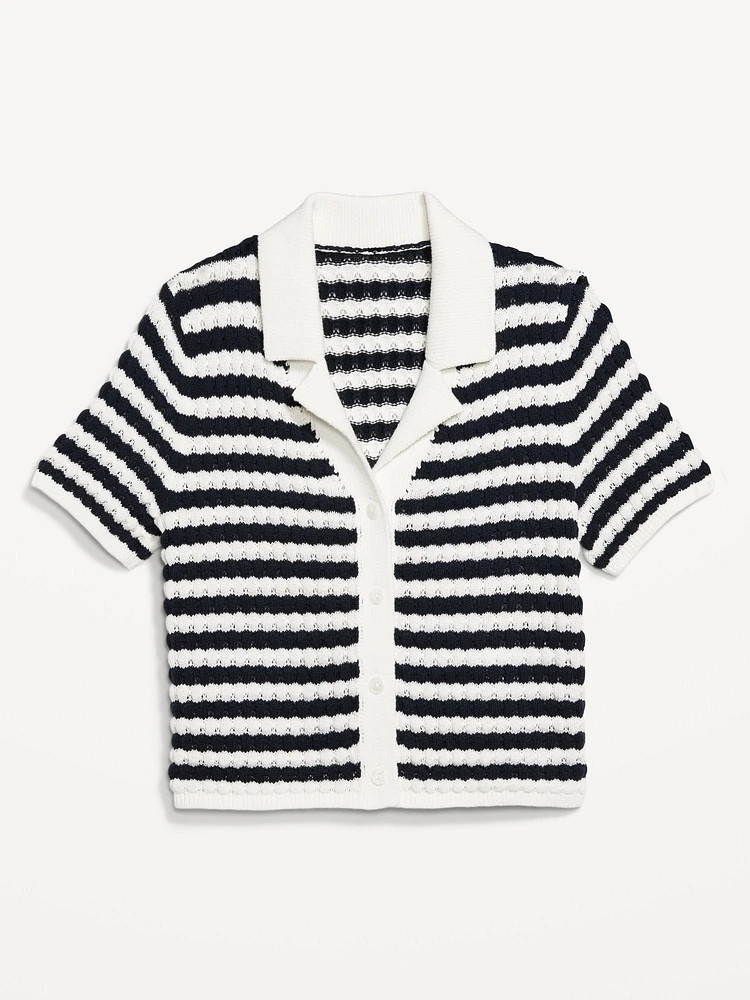 Button-Down Crochet Sweater