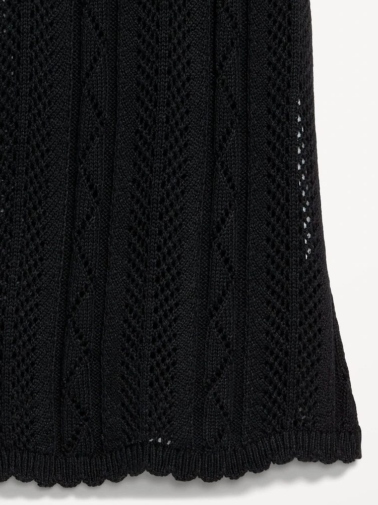 Sleeveless Crochet Tie-Front Top