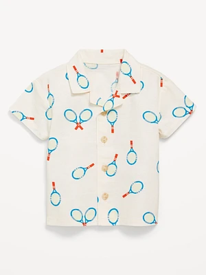 Short-Sleeve Linen-Blend Shirt for Baby