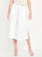 High-Waisted A-Line Midi Skirt