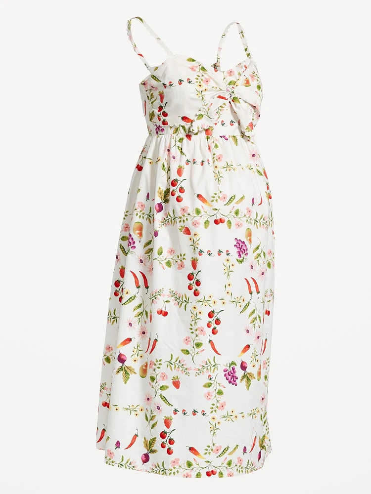 Robe de maternité ajustée et évasée nouée à l’avant