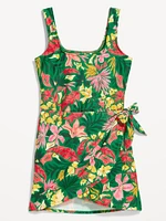 Matte Side-Tie Swim Dress