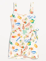 Matte Side-Tie Swim Dress