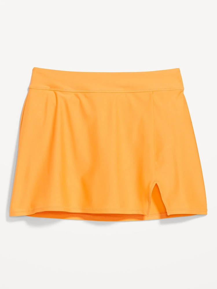 High-Waisted Matte Swim Skirt