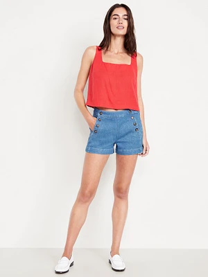 High-Waisted Mariner Shorts -- 3-inch inseam