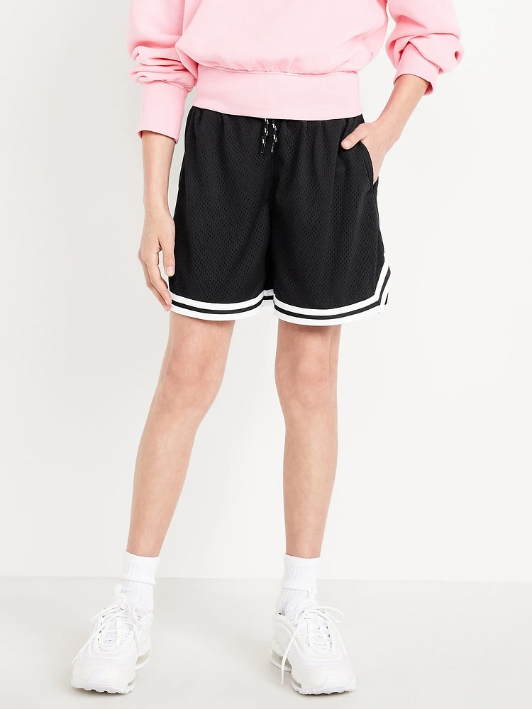 High-Waisted Mesh Basketball Shorts for Girls