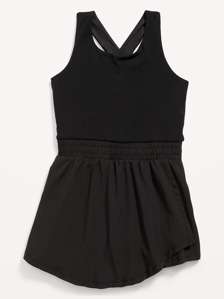 PowerChill Criss-Cross Performance Shorts Bodysuit for Girls