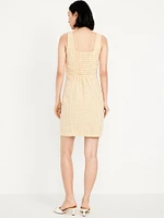 Linen-Blend Mini Dress