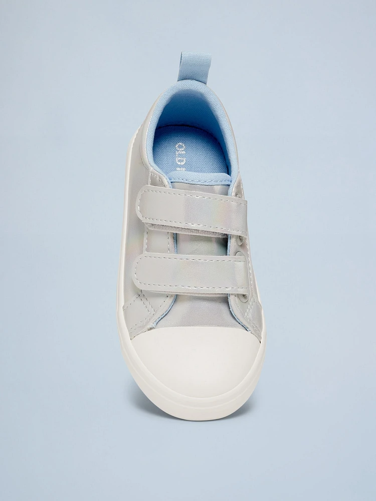 Metallic Double Secure-Strap Sneakers for Toddler Girls