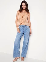 Sleeveless Lace Ruffle Top