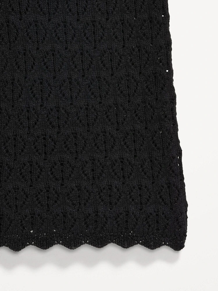High-Waisted Crochet Flare Pants
