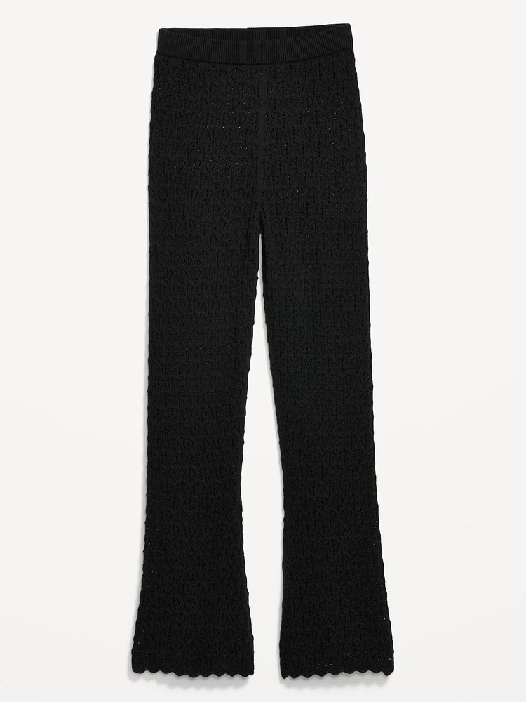 High-Waisted Crochet Flare Pants