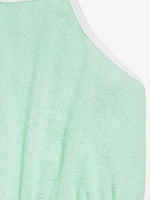 Waist-Defined Terry Romper for Girls