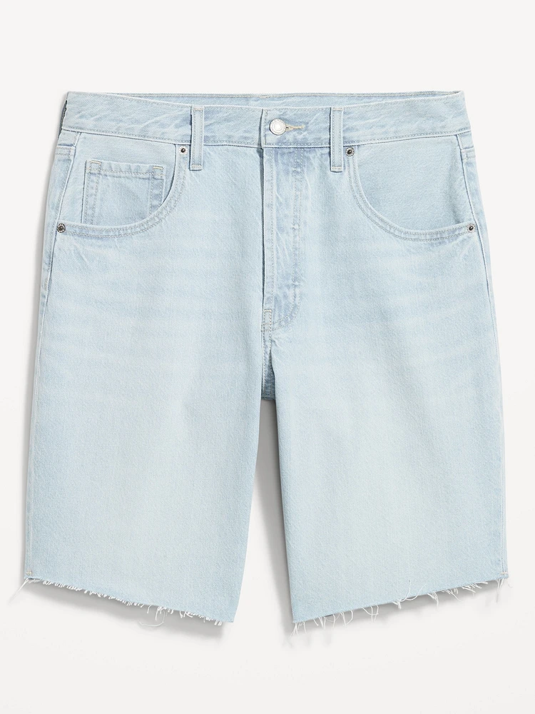 Mid-Rise Baggy Jean Bermuda Shorts -- 9-inch inseam