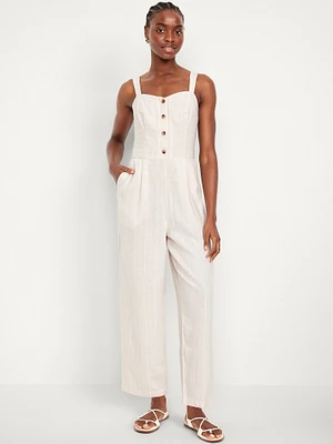 Button-Front Cami Jumpsuit