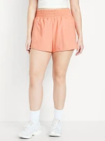 Extra High-Waisted Crinkle Run Shorts -- 3-inch inseam