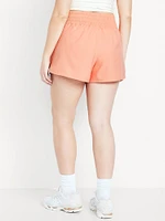 Extra High-Waisted Crinkle Run Shorts -- 3-inch inseam