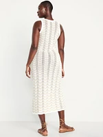 Sleeveless Pointelle-Knit Midi Dress