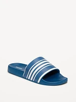 Faux-Leather Slide Sandals for Men