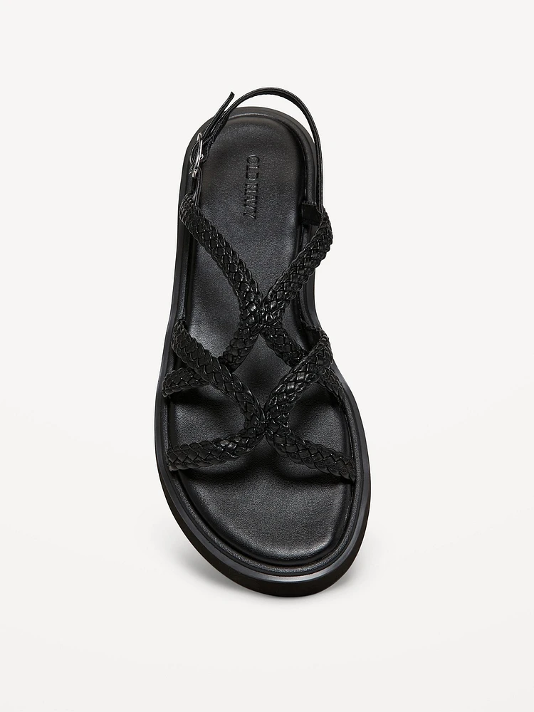 Braided Strap Platform Sandals for Women