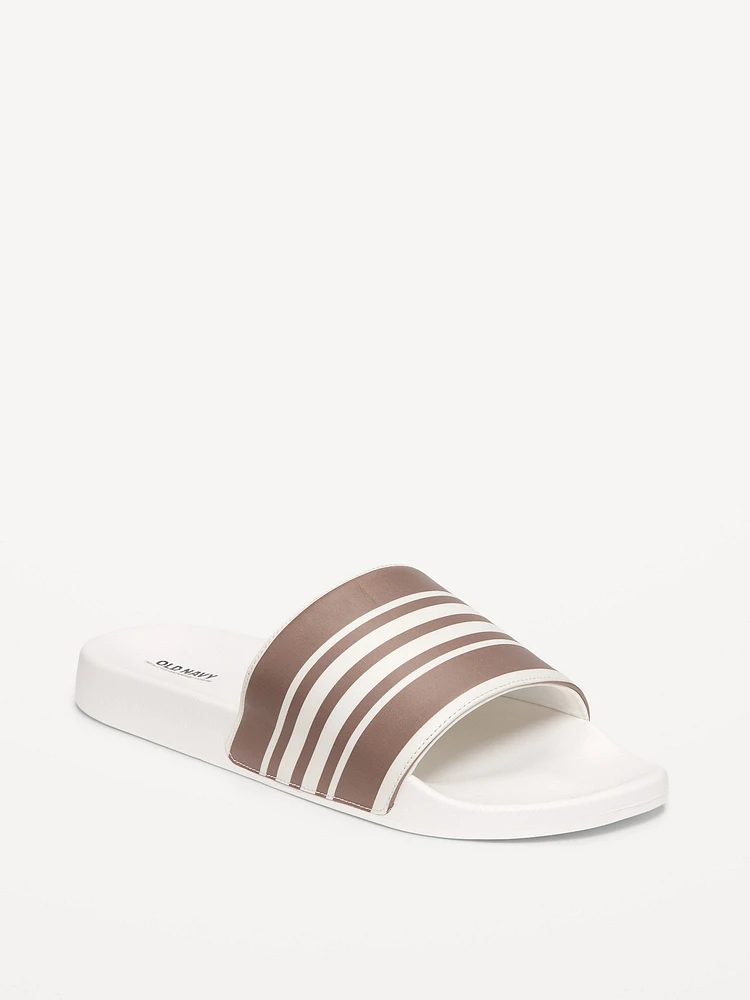 Faux-Leather Slide Sandals for Men