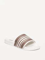 Faux-Leather Slide Sandals for Men