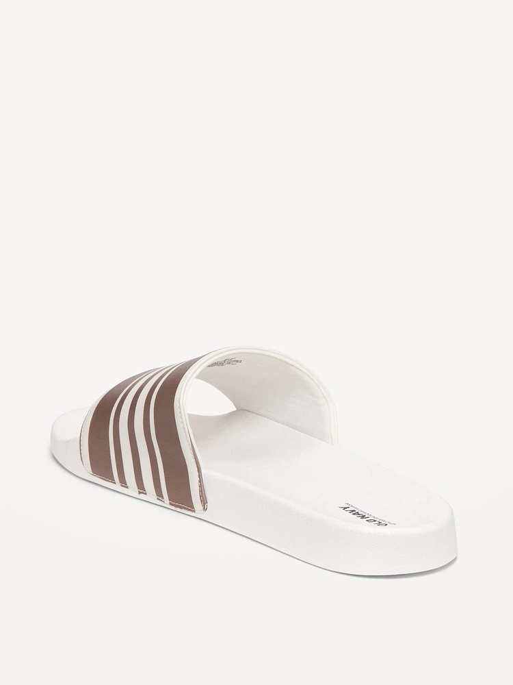 Faux-Leather Slide Sandals for Men