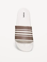 Faux-Leather Slide Sandals for Men