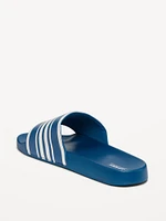 Faux-Leather Slide Sandals for Men