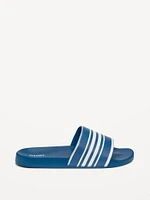 Faux-Leather Slide Sandals for Men