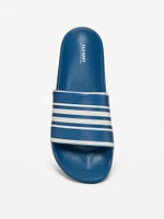 Faux-Leather Slide Sandals for Men
