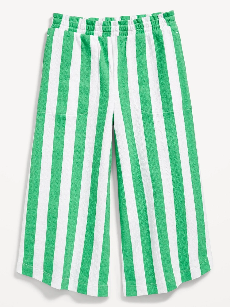 High-Waisted Pucker Wide-Leg Pants for Girls