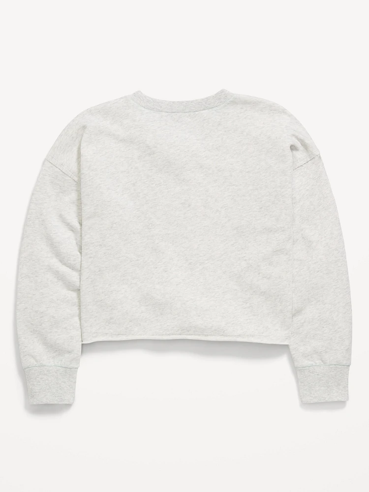 Printed Cropped French-Terry Sweatshirt for Girls