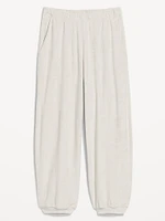High-Waisted Towel Terry Barrel Ankle Pants