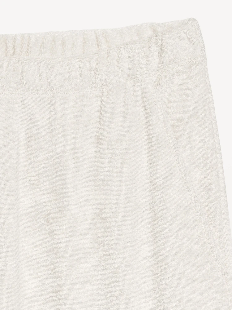 High-Waisted Towel Terry Barrel Ankle Pants