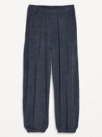 High-Waisted Towel Terry Barrel Ankle Pants