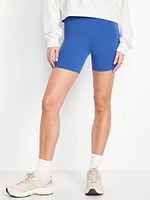 High-Waisted Jersey Biker Shorts -- 6-inch inseam