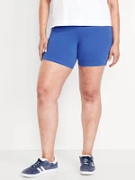 High-Waisted Jersey Biker Shorts -- 6-inch inseam