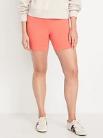High-Waisted Jersey Biker Shorts -- 6-inch inseam