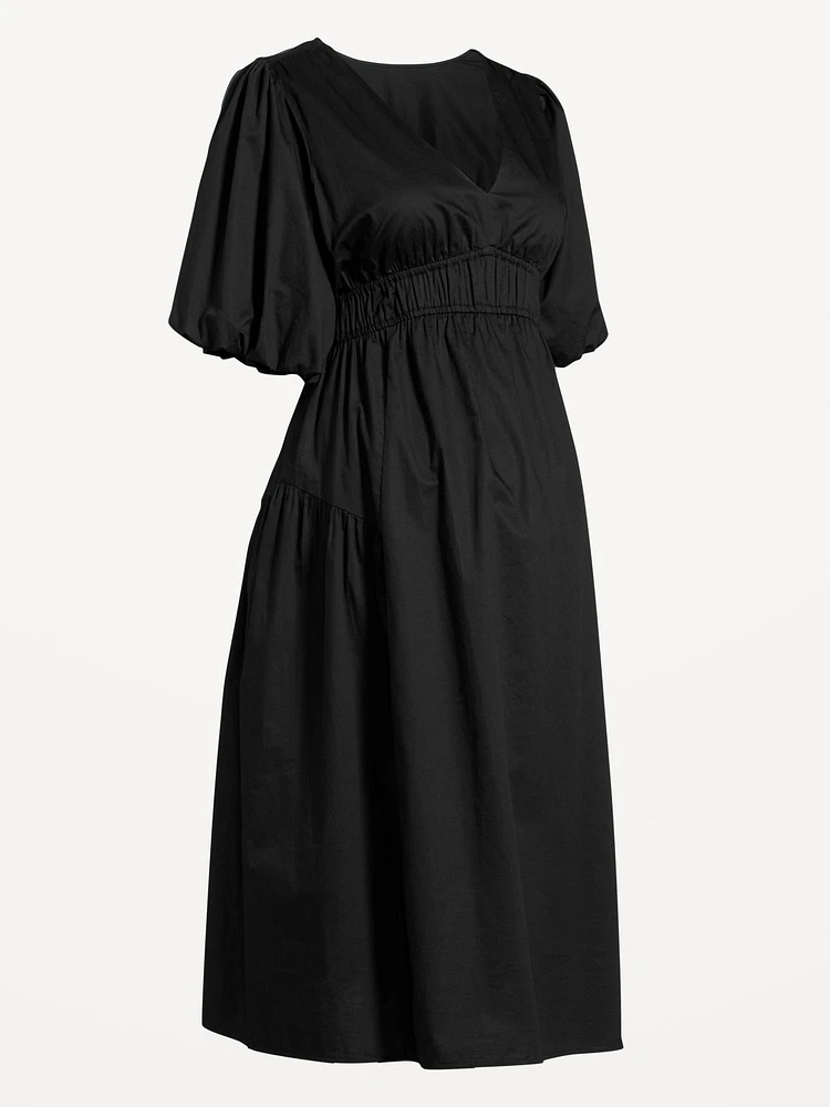 Robe mi-longue à taille définie de maternité