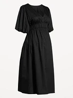 Robe mi-longue à taille définie de maternité