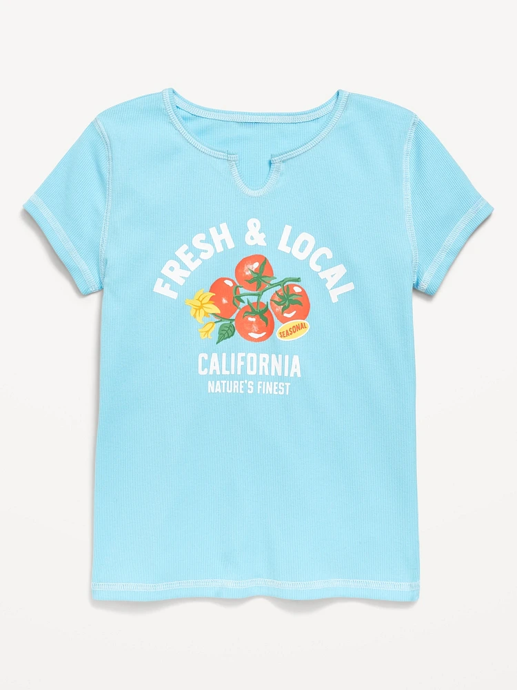 Fitted Ribbed T-Shirt for Girls