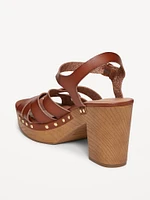 Faux-Leather Clog Sandals